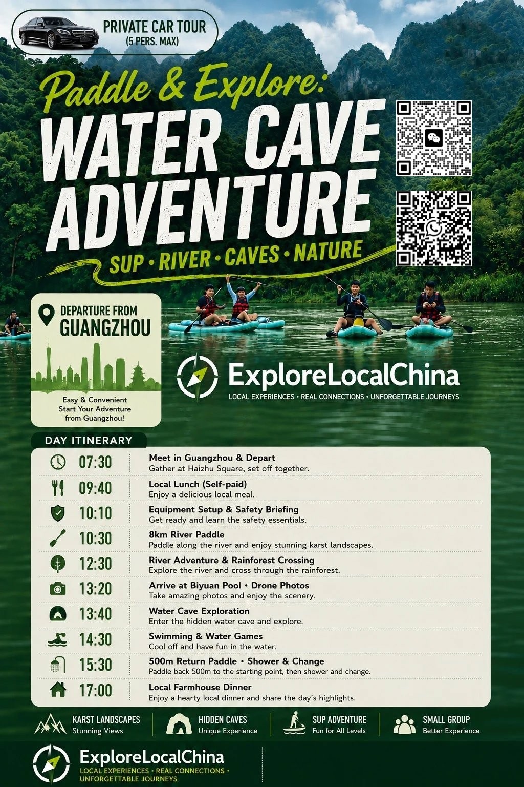 Explore Water Cave with Paddle on Amazon River